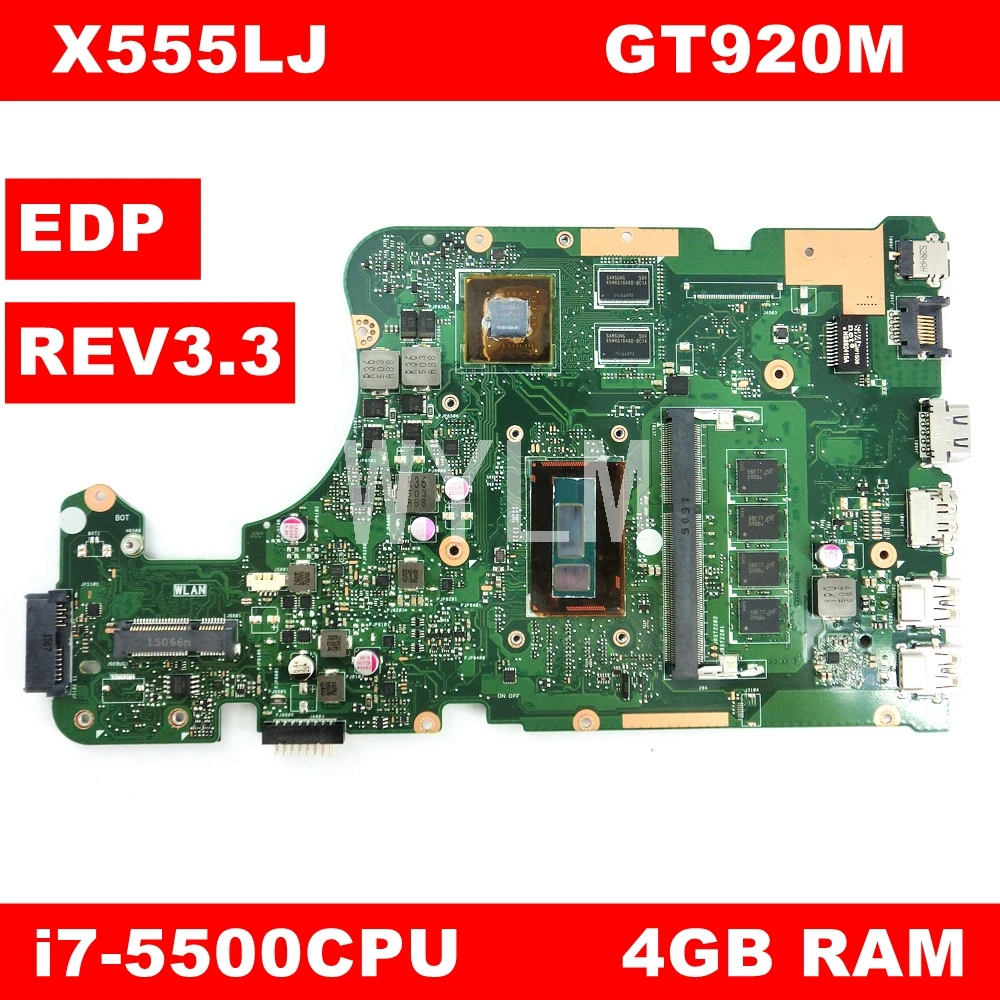 X555LJ EDP MAIN_BD_4G/i7 5500CPU/AS GT920M/2G материнская плата REV3.3 для Asus фунтов лёгкий нейлоновый