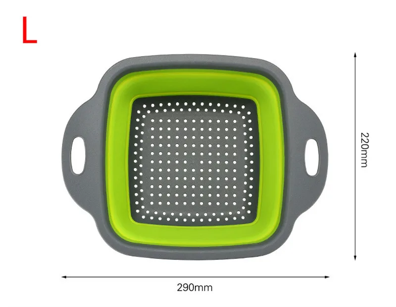 Квадратная сливная корзина Силиконовый складной сливной инструмент с ручкой
