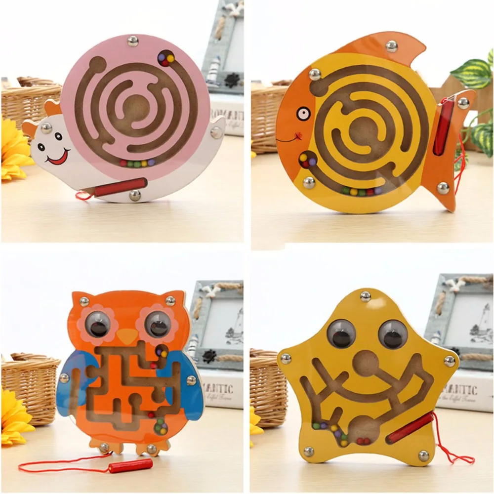 

Baby Educational Maze Wooden Puzzle Animal Magnetic Maze Toys Baby Mental Intellectual Development Games Small Pen Kids Toy