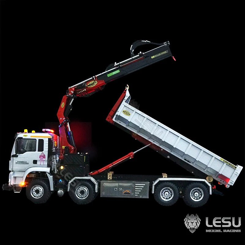 1/14 металлический LESU гидравлический RC Roll-on кран самосвал с дистанционным