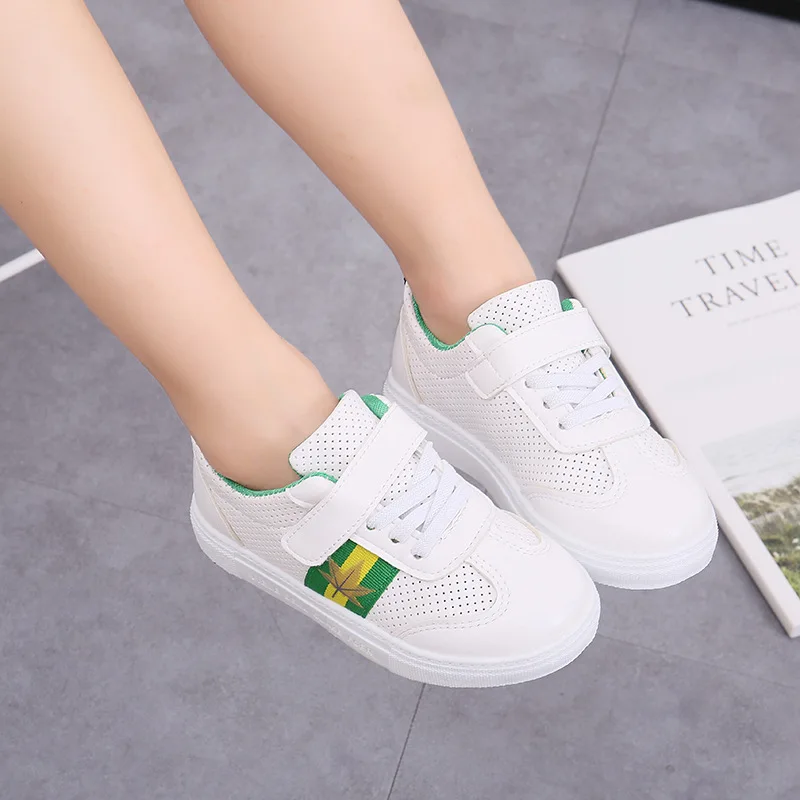 Детская повседневная обувь для мальчиков и девочек белые кроссовки сохраняющие
