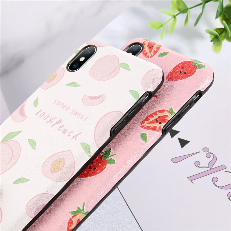 Lovebay Pink Peach Green Avocado Fruits Soft TPU Phone Case For iPhone X XS Max XR 7 8 6 6S Plus Coque Cute Silicone Back Cover |