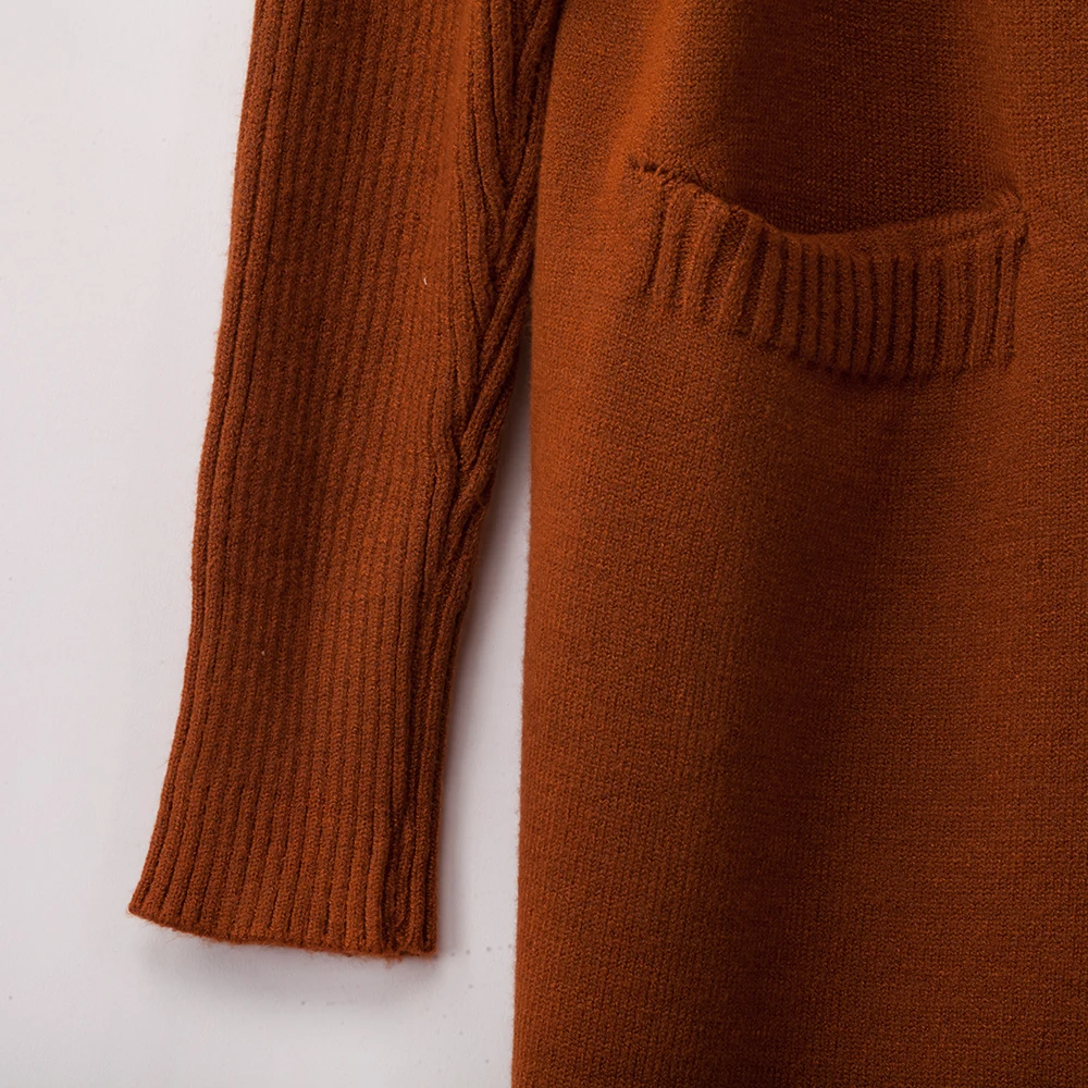 

2020 Autumn Women Knitted Sweater Cardigans V Neck Fashion Solid Loose Long Style Outwear Basic Long Sleeve Femme Garment Casual