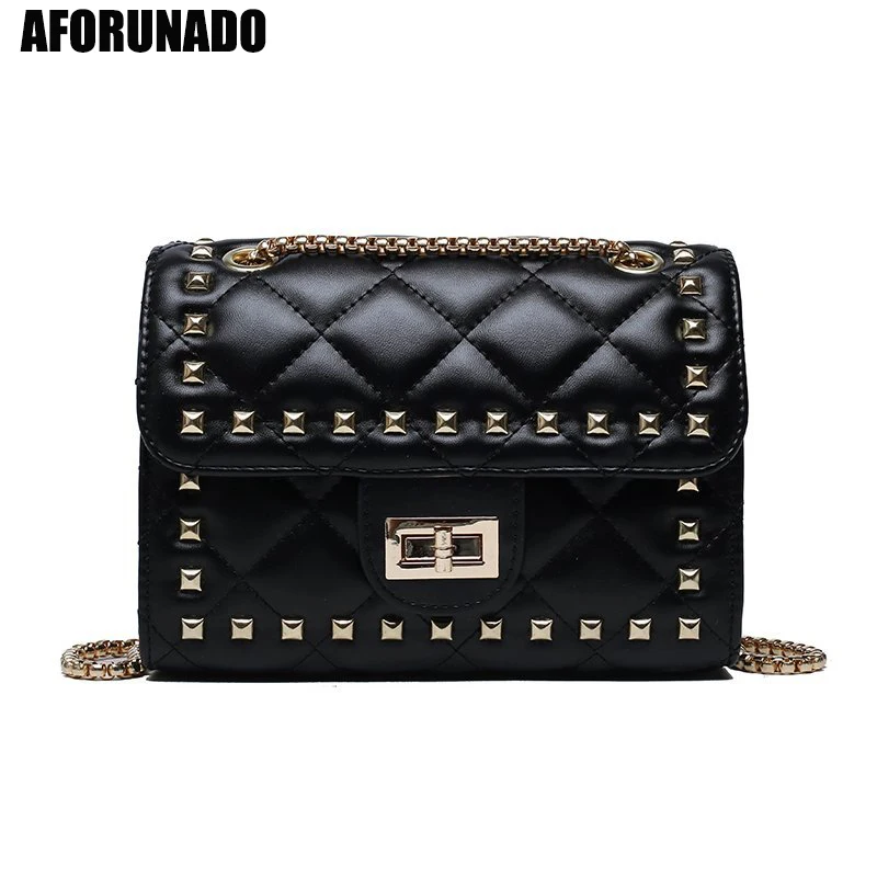 

Summer Fashion Women Bag Rivet PU Leather Handbags Vintage Shoulder Bag Small Flap Crossbody Bags for Women 2020 Messenger Bags