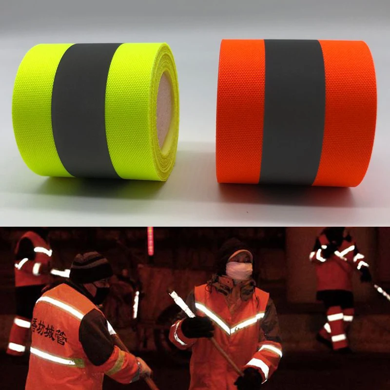 

High Visibility Flame Retardant Sun Warning Reflective Strip Safety Conspicuity Segmented Tape Fabric Material