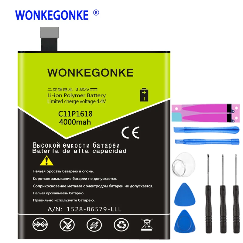 Аккумулятор WONKEGONKE C11P1618 для Asus ZenFone 4 Z01KD ZE554KL аккумулятор | Мобильные телефоны и