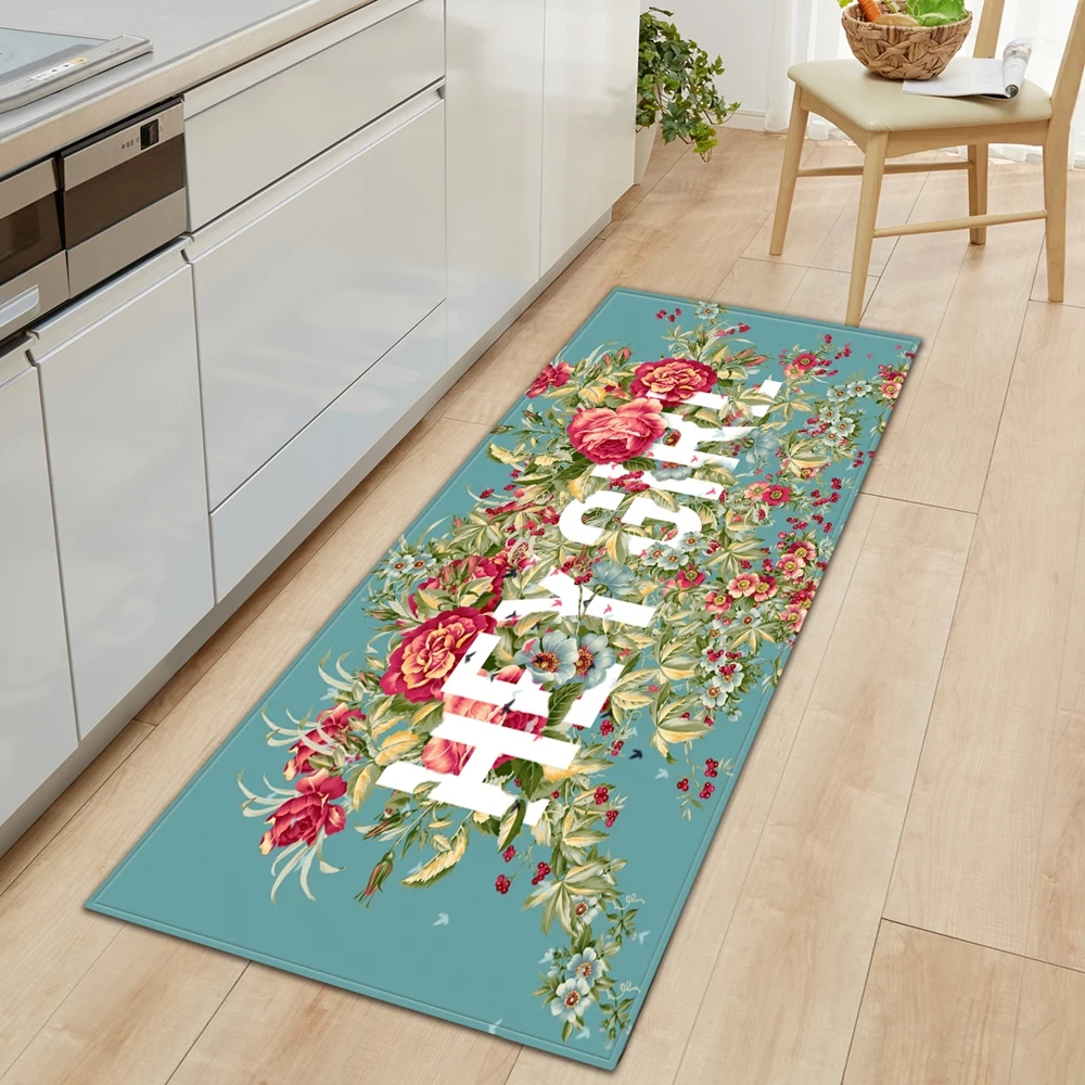 

modern Kitchen Mat Long Strip Bedroom Entrance Doormat 3D Pattern Home Floor Decoration Living Room Carpet Bathroom Non-Slip Rug