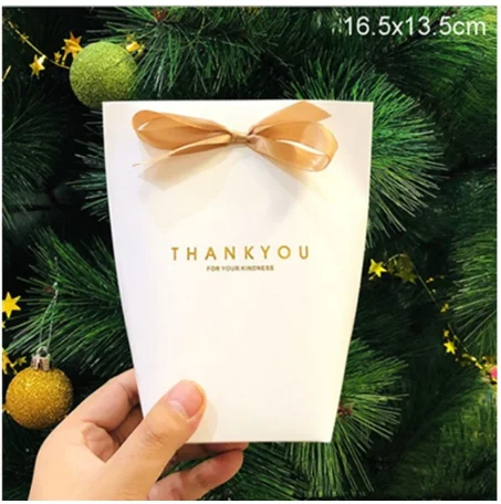 Thankyou16.5x13.5cm 5 шт. высококлассные черно-белые бронзовые "Merci" Сумки для конфет французские спасибо Свадебные сувениры Подарочная коробка посылка на день рождения - Цвет: Thankyou16.5x13.5cm