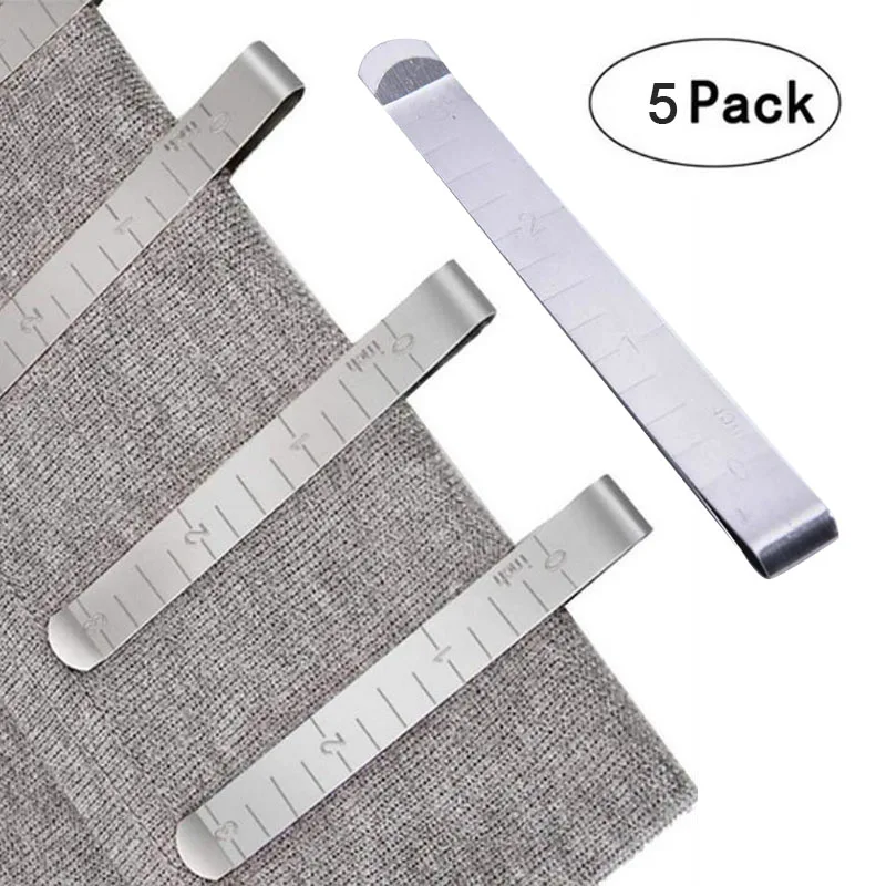 

5pcs/lot Metal Sewing Crimping Clip Stainless Steel Hemming Clips Ruler