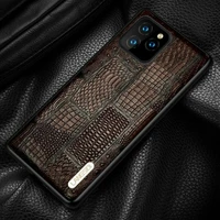 genuine cowhide leather case for iphone 13 12 pro max 11 xs xr 8 7 splicing crocodile ostrich cover