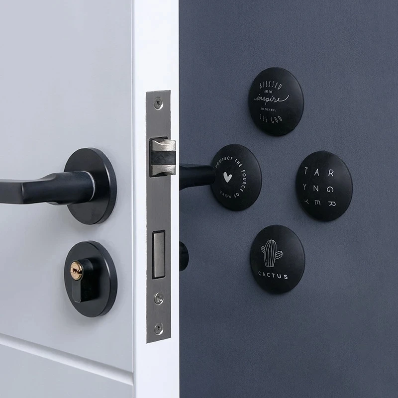 

4pcs Silicone Door Handle Bumpers Self-adhesive Punch-free Wall Protector Pads Household Anti-collision Door Stoppers Decoration