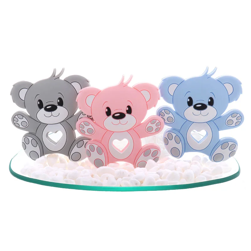 Mordedor de silicona para animales, collar de dentici&oacute;n de grado alimenticio, accesorios para colgante, Koala, unicornio, oso, erizo, Panda, sin Bpa, venta &uacute;nica-2
