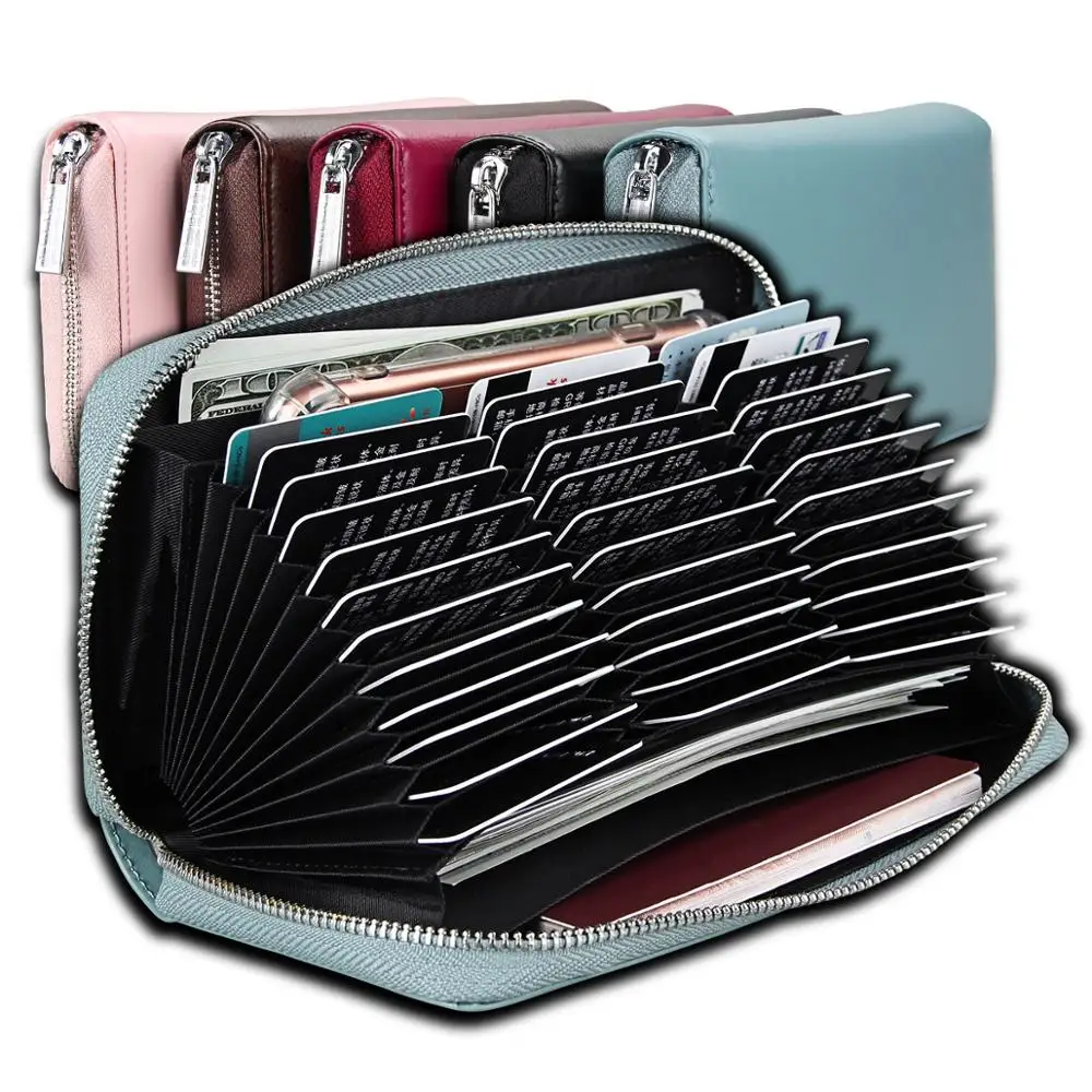 Organ real pickup pack passpport RFID Большой Вместительный длинный держатель для кредитных карт