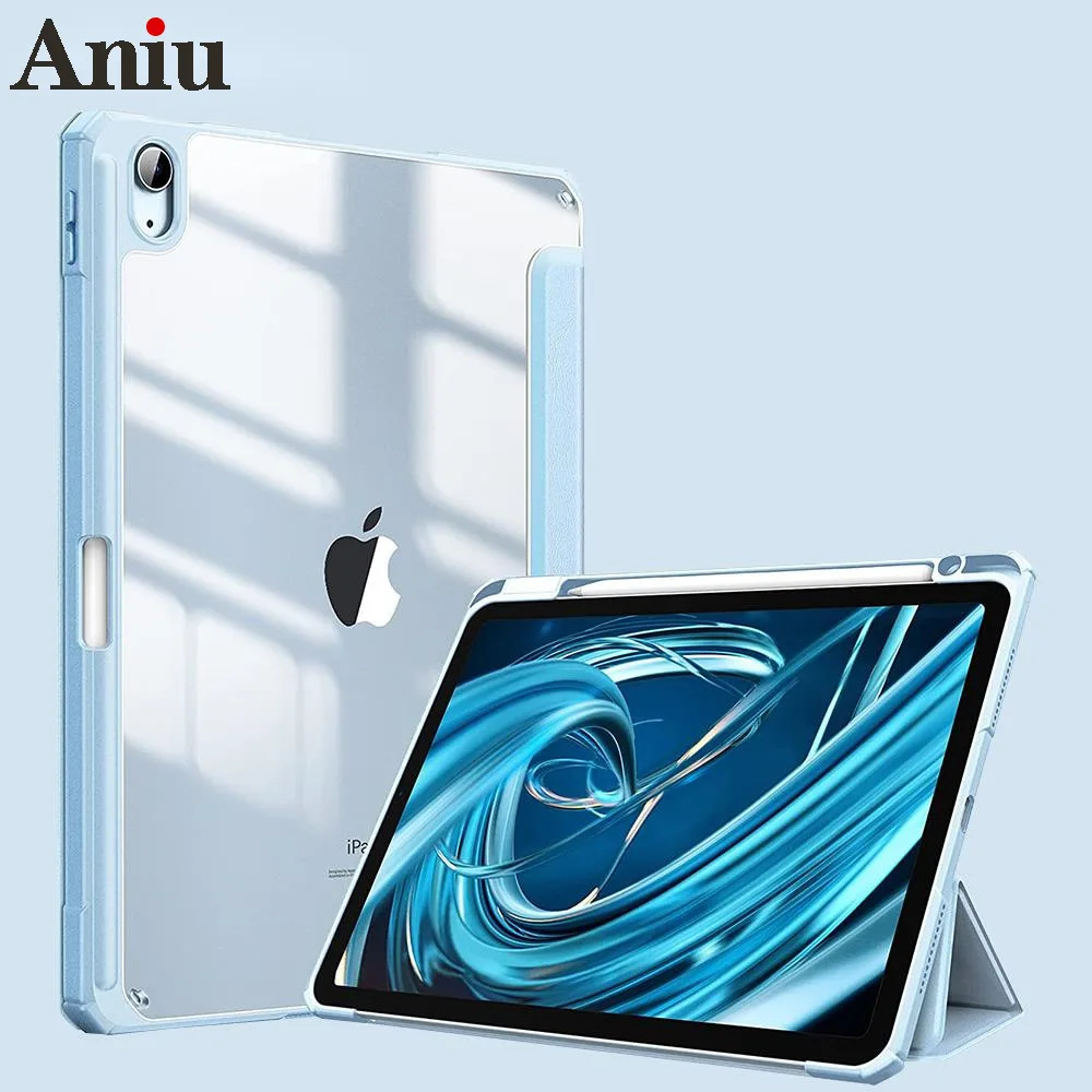 

Чехол для iPad Mini 6, Air 4, 10,9, 2020, 2021 Pro, 11, 2019, 10,2, 7, 8, 9 поколения, чехол из искусственной кожи, силиконовый прозрачный Чехол