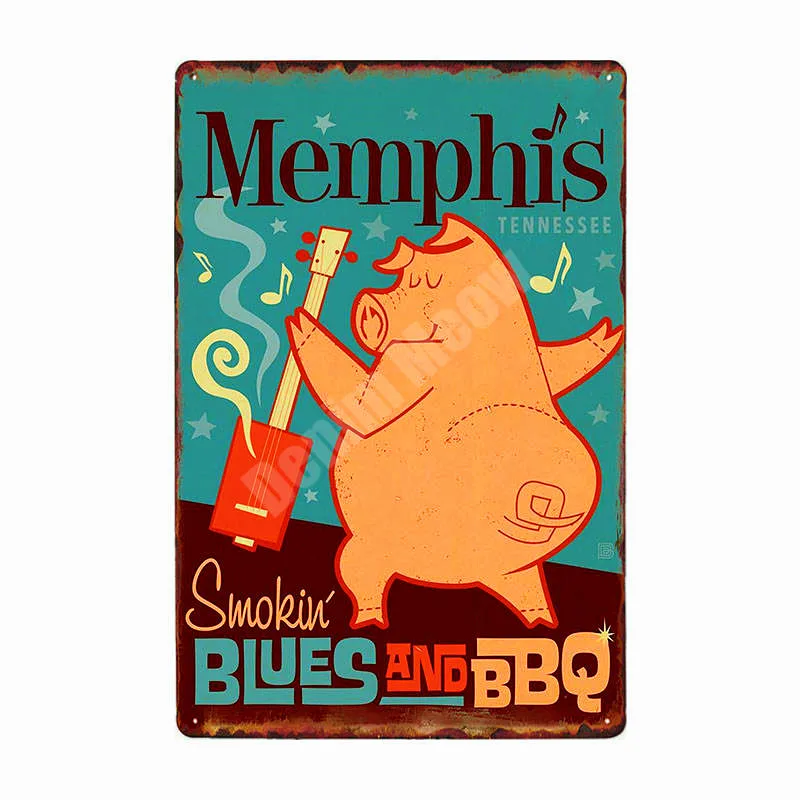 Доска для барбекю и мяса в стиле ретро Настенный декор паба кухни дома гриля меню