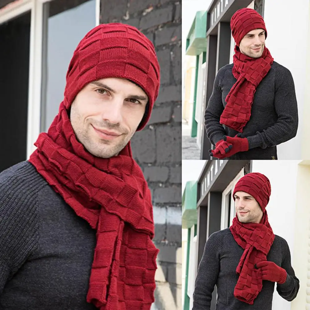 

Cold Resistant Wear Resistant Winter Long Scarf Hat Gloves Set for Home