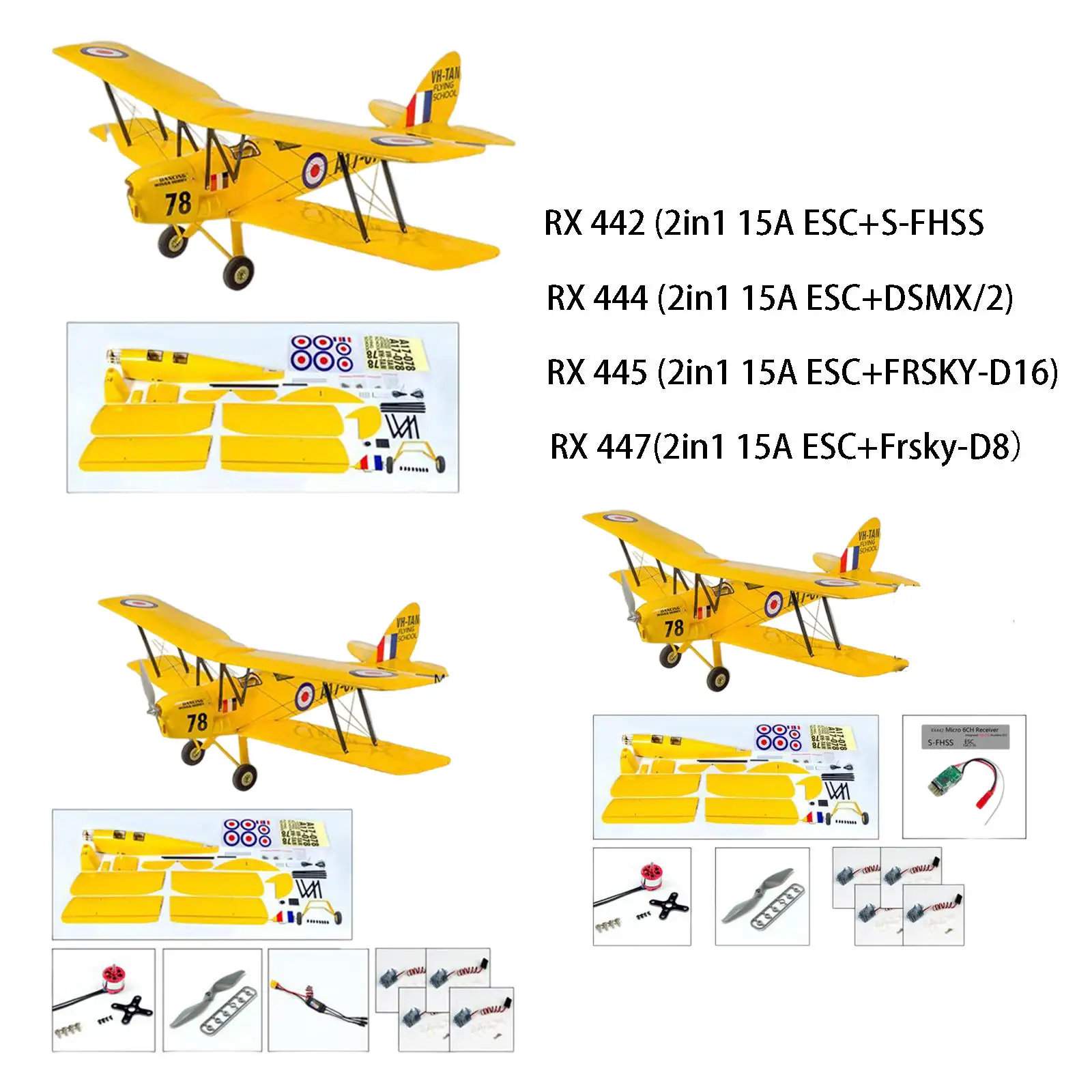 

RC Aircraft Arf Handmade Kits Unassembled FLY Outdoor TIGERS Moth for Picnic Kids