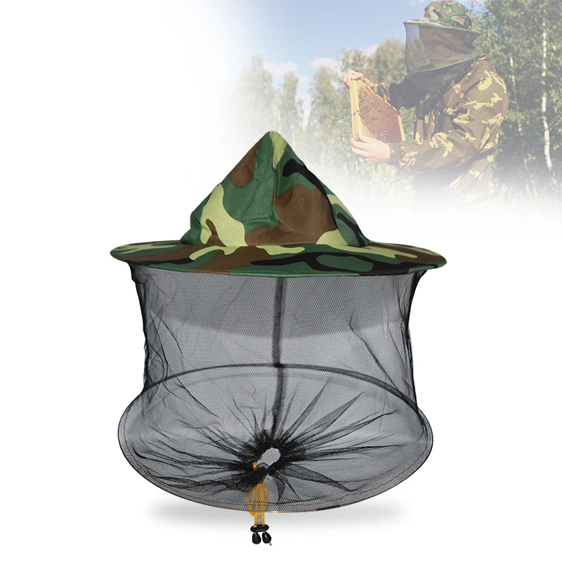 Пчеловодство камуфляж шляпа москитная пчела насекомое сетка вуаль лицо голова