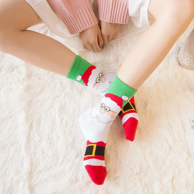 Зимние стандартные повседневные женские рождественские носки теплые хлопковые