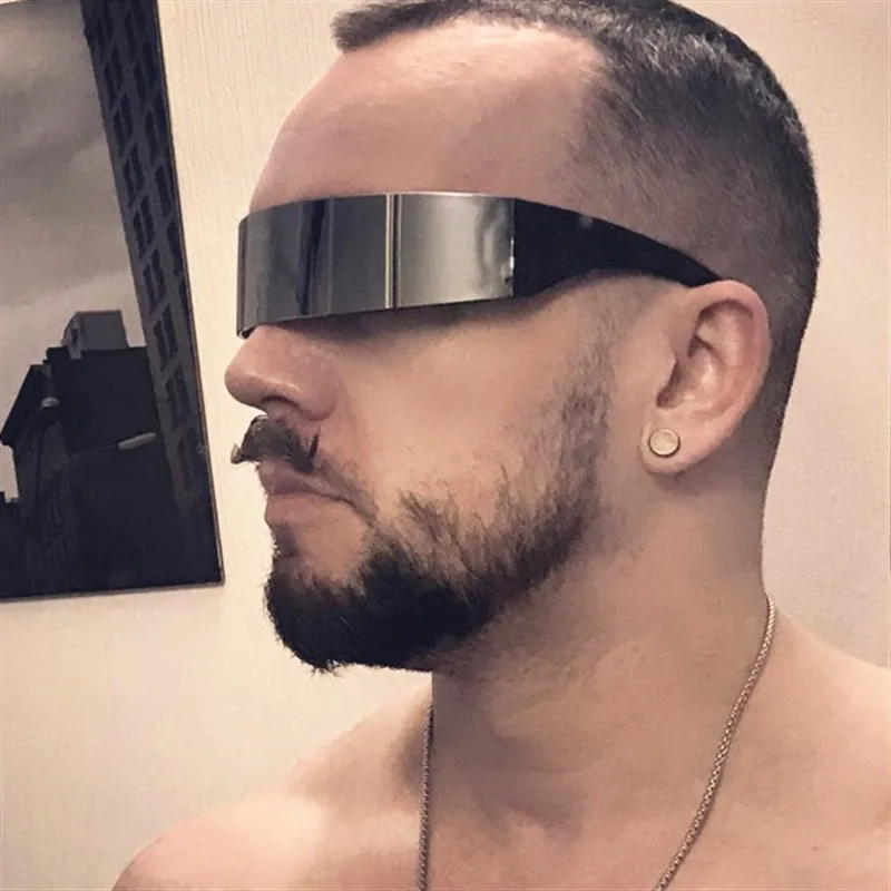 Забавная футуристическая обертка вокруг костюма солнцезащитные очки Маска