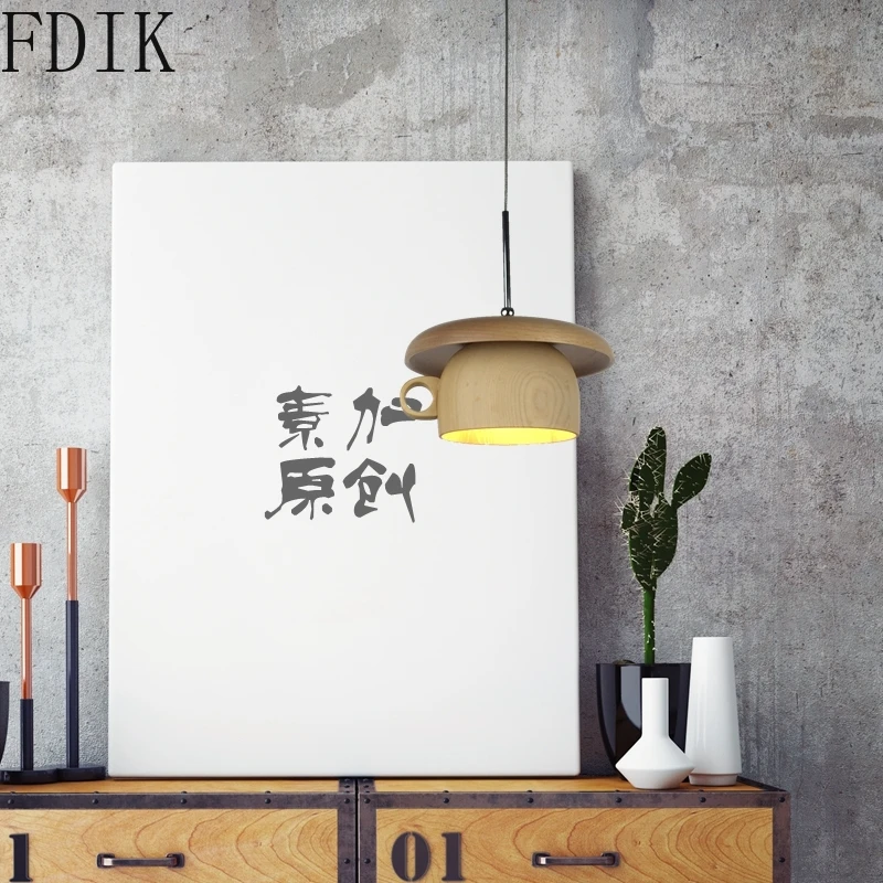 Креативная деревянная чайная чашка подвесные светильники для спальни