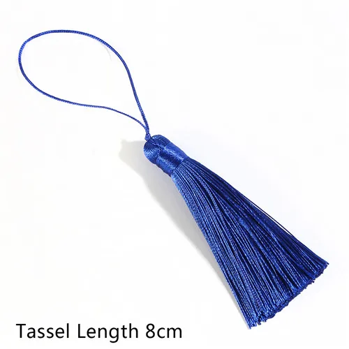 Royal Blue 1-2 шт.(8 см), разноцветные кисти шелк ремесло с бахромой, с кисточками для Цепочки и ожерелья ювелирные аксессуары ‒ серёжки DIY автомобиля бахрома Шторы украшения - Цвет: Royal Blue