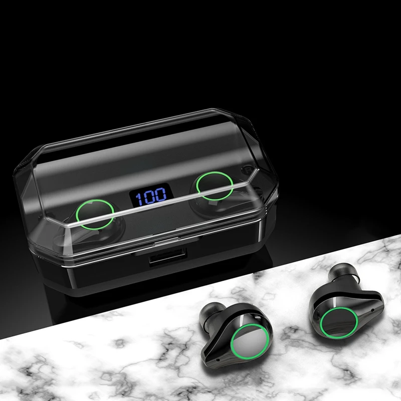 

Wireless Earbuds, IPX7 Waterproof Bluetooth 5.0 Headphones With Mic, 8000mAh LED Charging Case, Touch-Control, HD Stereo Auto