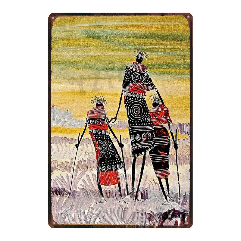 

YZFQAfrica City Plaque Metal Vintage Travel Tin Sign Metal Plate For Wall Pub Cafe living Room Home Craft Decor DU-8007B