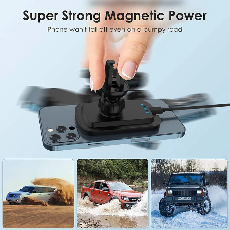 15w magnetic car wireless chargers for iphone 13 series car phone holder wireless charger for iphone 12 11 pro max fast charging free global shipping