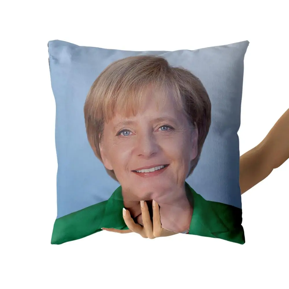 

Angela Merkel Cotton Canvas custom pillow custom covers Throw Pillow Pillow Covers Sofa Pillow