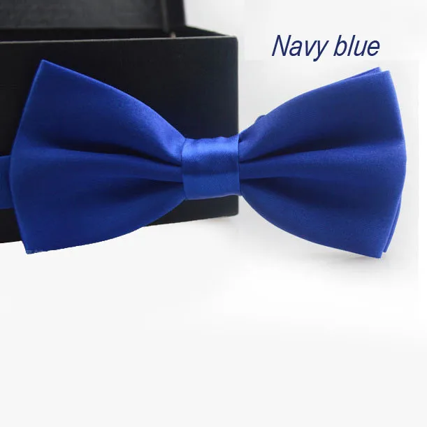 

Classic fashion tie solid color novelty men good-looking adjustable tuxedo wedding bow tie tie bow navy blue 50*