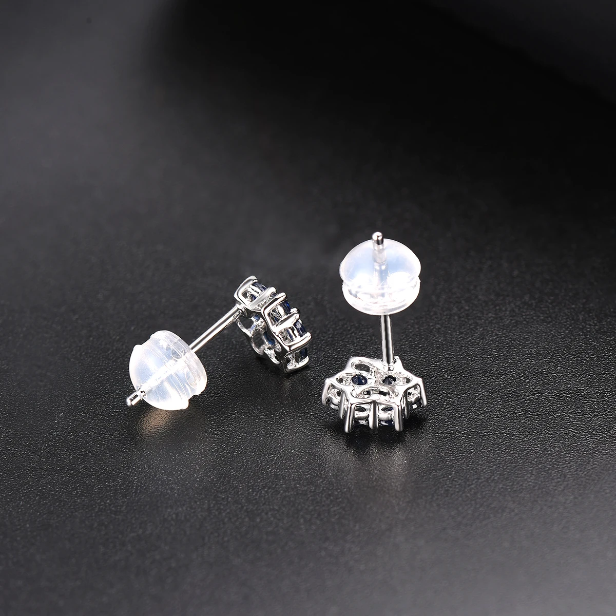 Женские серьги гвоздики с натуральным сапфиром 750 карат|stud earrings|earrings forearrings for women |