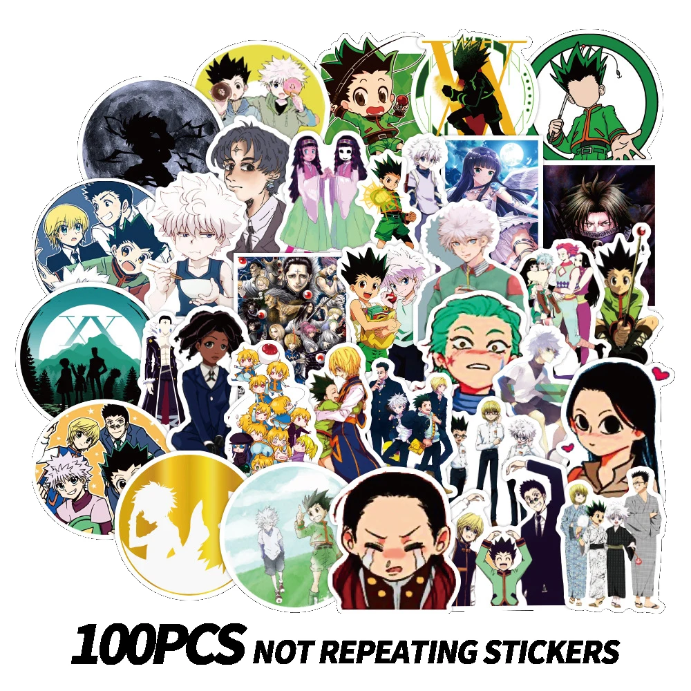 

50/100pcs Full Time Hunter Anime Stickers Graffiti Decal Luggage Laptop Helmet Waterproof Sticker Children's Toys