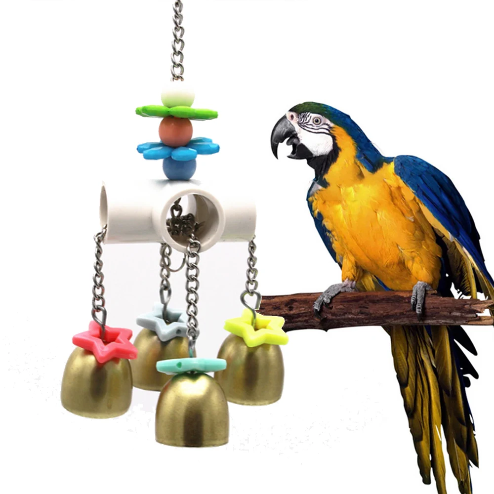 

Pets Parrots Birds Hanging Stainless Steel Toy Pet Bird Swing Chew Toy With Bells Funny Swing Toys Pet Bird Swing Chew Toy