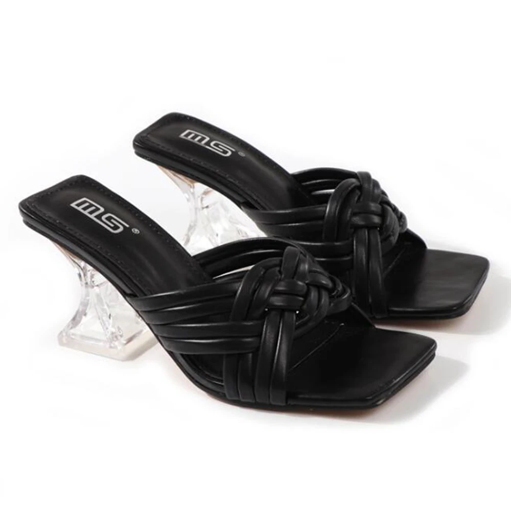 

Женские пляжные шлепанцы, сандалии на высоком каблуке, повседневная обувь с открытым носком, плетеные, cx42, лето