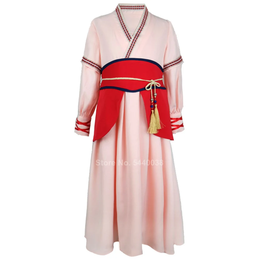 

Children Girls Hanfu Dress Halloween Cosplay Costume Mulan Play Movie Role Play Clothing for Kids Teenager Girl Removable Sleeve
