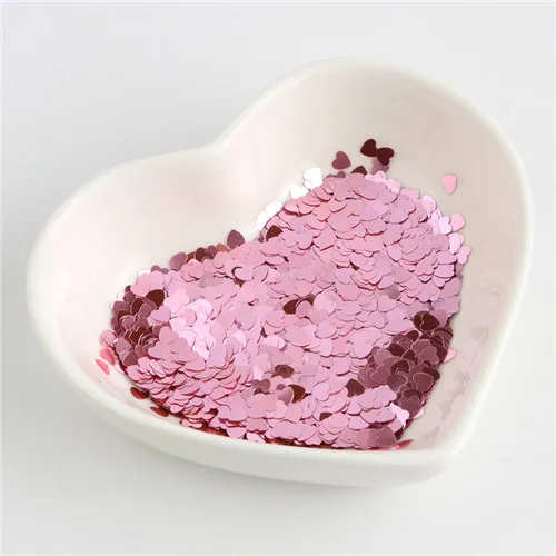 light pink Экологичный ПЭТ 3 мм ультратонкий Сердце блестка для ногтей смешанные голографические лазерные серебряные блестки пайетки для рукоделия украшения ногтей 8 г - Цвет: light pink