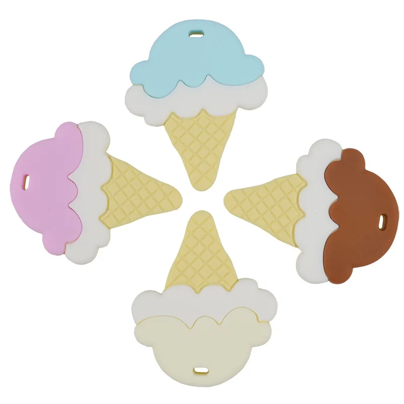 

Ice Cream Silicone Teether Baby Nursing Teething Necklace Accessories Baby Bite Jewelry Toddler Teething Toys Pendant1pc