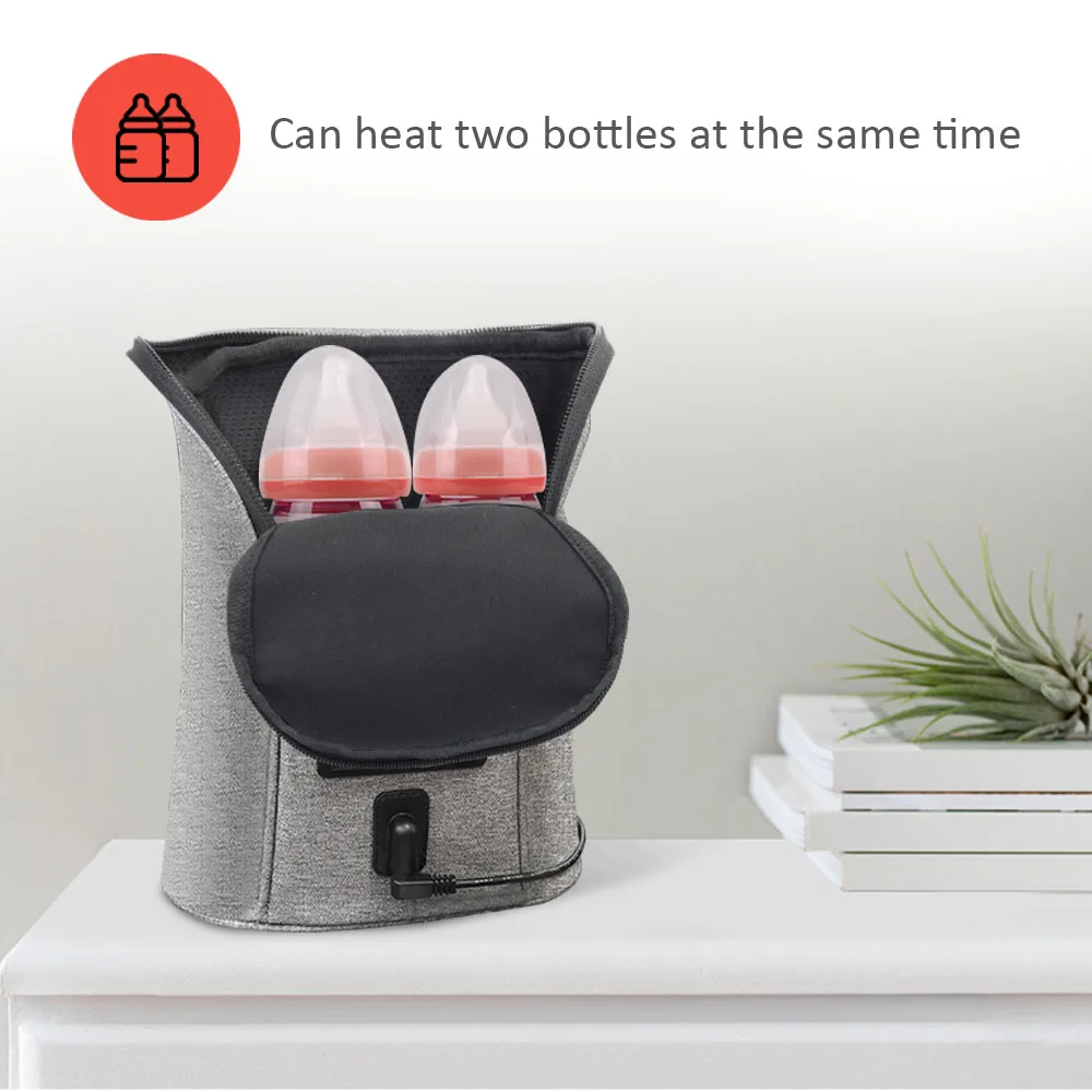 

Outdoor Portable Thermostat Warm Milk Multifunctional Dual Bottle Storage Bag Car Movable Baby Bottle Warmer Bottle Cup Heater