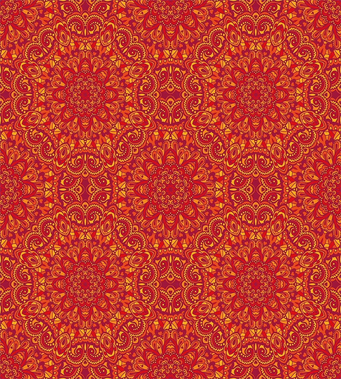 Красная Мандала набор пододеяльников для пуховых одеял с этническими мотивами