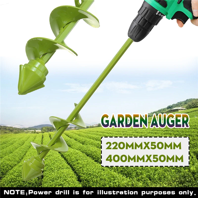 

Upgrade Garden Auger Drill Bit Post Hole Digger Earth Planter Drill Bit For Bulb Plant Yard Earth Irrigating 5cm*22cm/5cm*40cm