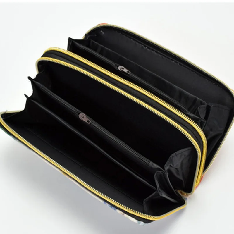 

Women Handmade Embroidery Retro Fashion Wallets Coin Purse Card Holder Money Organizers Phone Wallet J55