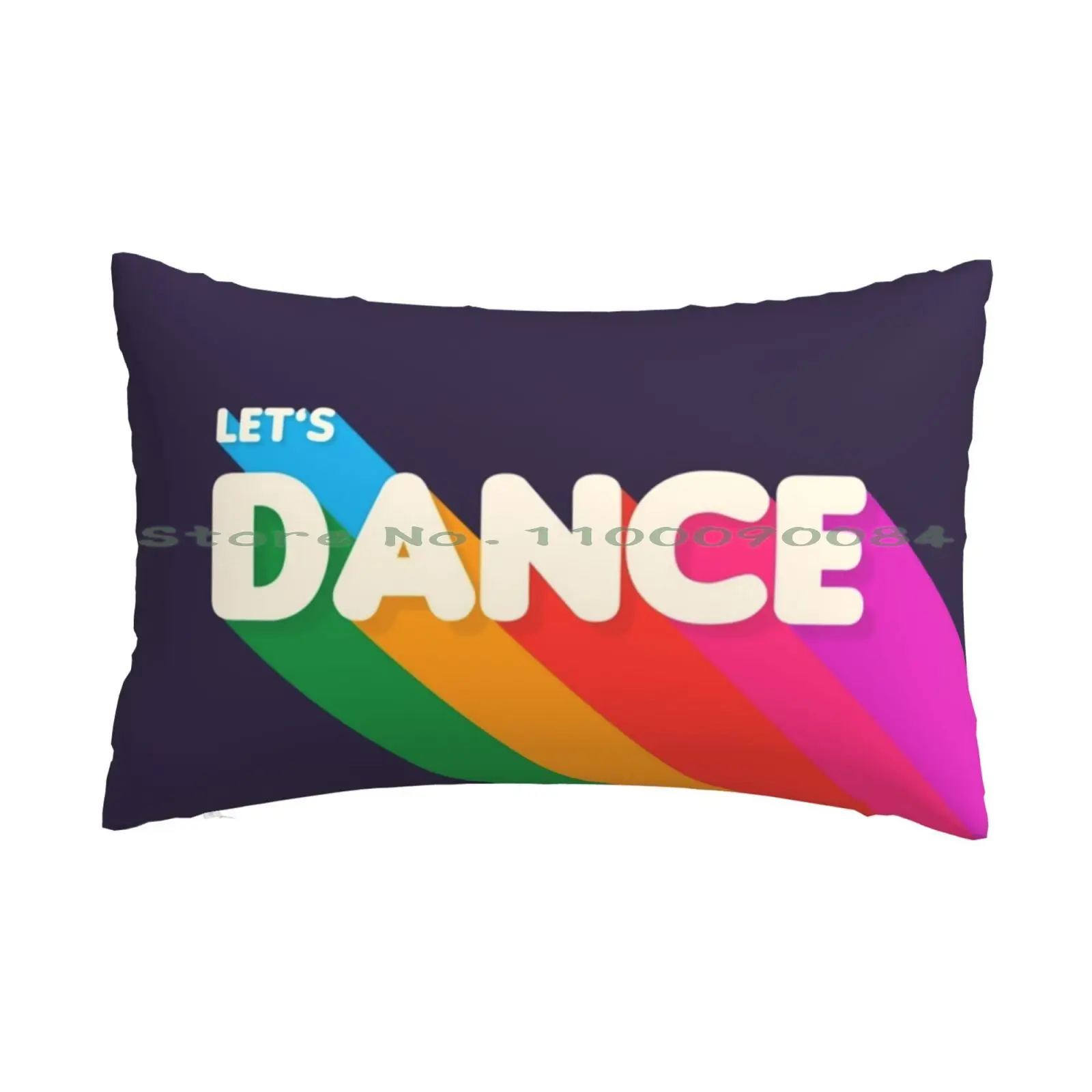 

Rainbow Dance Typography Pillow Case 20x30 50*75 Sofa Bedroom Dancing Dancers Rainbow Fit Positive 80s Retro Typography Letters