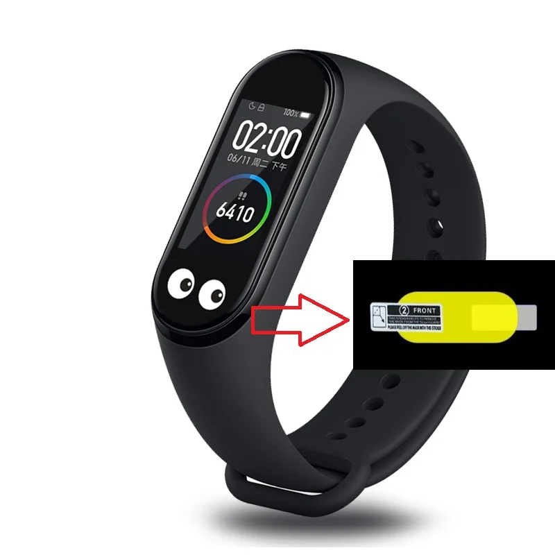 Браслет Mi Band 4 ремешок Mi Band 3 спортивный ремешок на запястье силиконовый браслет для браслета 3 группа 4 браслет Miband 3 4 ремешок - Цвет: m4 film big eyes