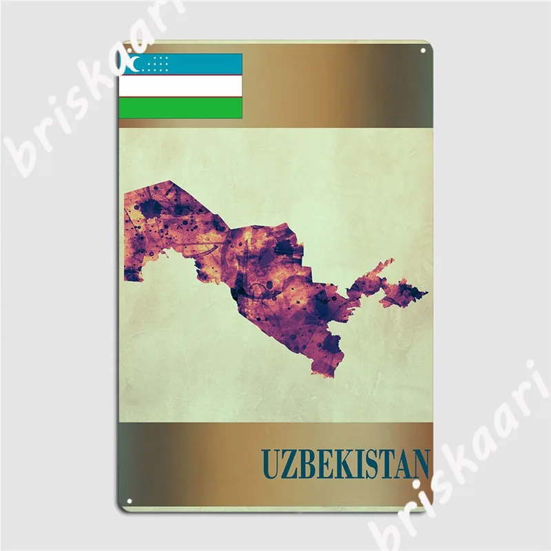 

Карта Узбекистана с флагом, металлический знак, кинотеатр, стена гостиной, индивидуальный фотографический знак