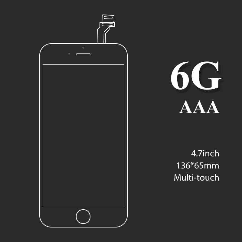 

10 шт. AAA ЖК-дисплей для iphone 6 дисплей сенсорный экран TFT ЖК-экран в сборе дигитайзер с рамкой + держатель камеры