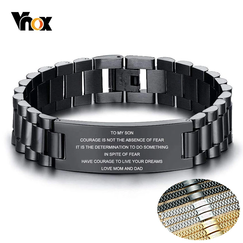 Мужские браслеты с гравировкой на запястье Vnox смелость моего сына это не