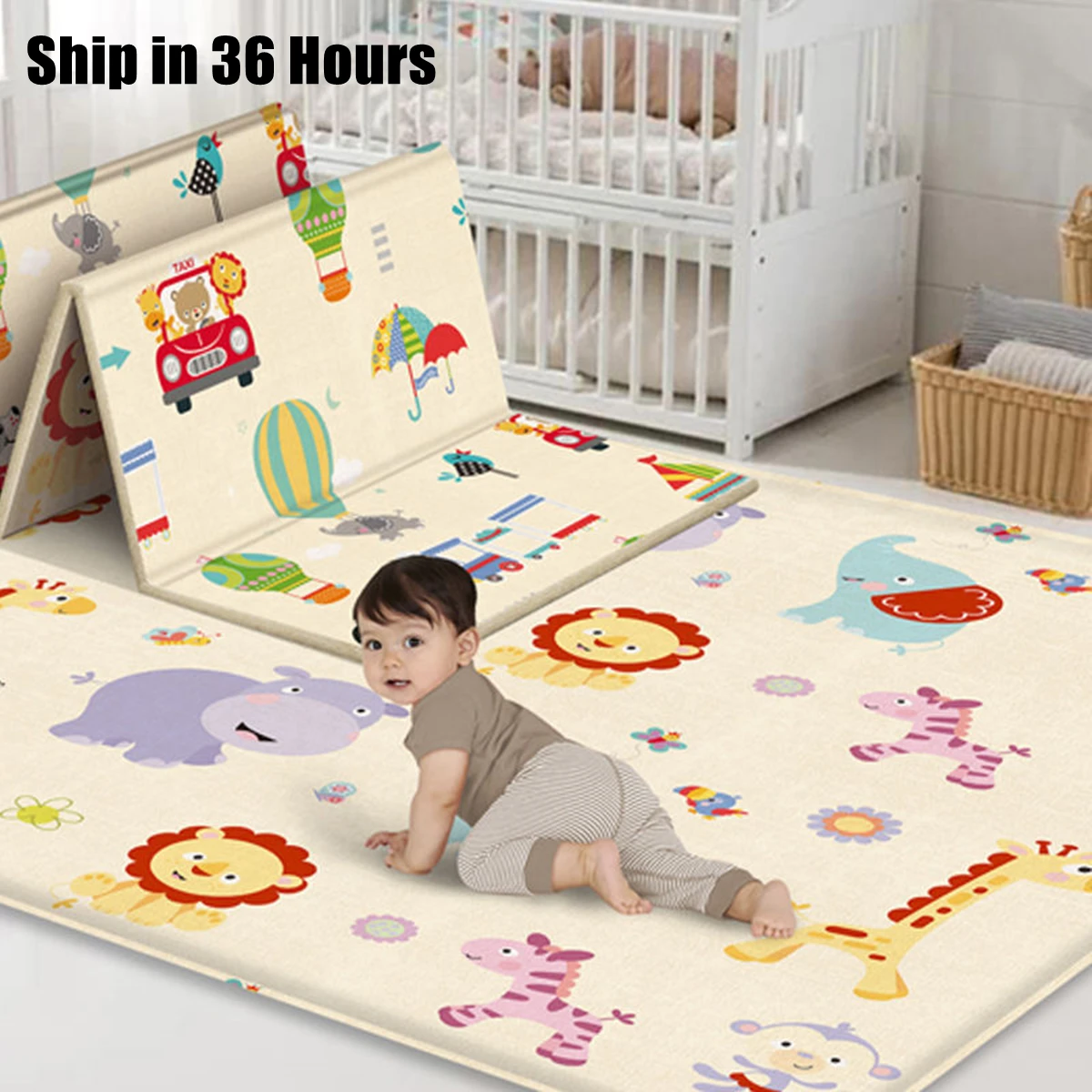 Educational Xpe Puzzle Mats for Kids Foldable Baby Play Mat Children's Carpet Nursery Cartoon Climbing Pad Rug Activity Game Toy | Игрушки