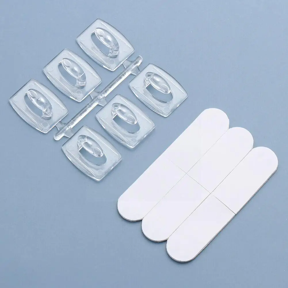 

20pcs Wall Transparent Hook Strong Seamless Removable Rack Towel Key Hook Rack Hanger Kitchen Adhesive Tool Clamp Wall Bath T6G0