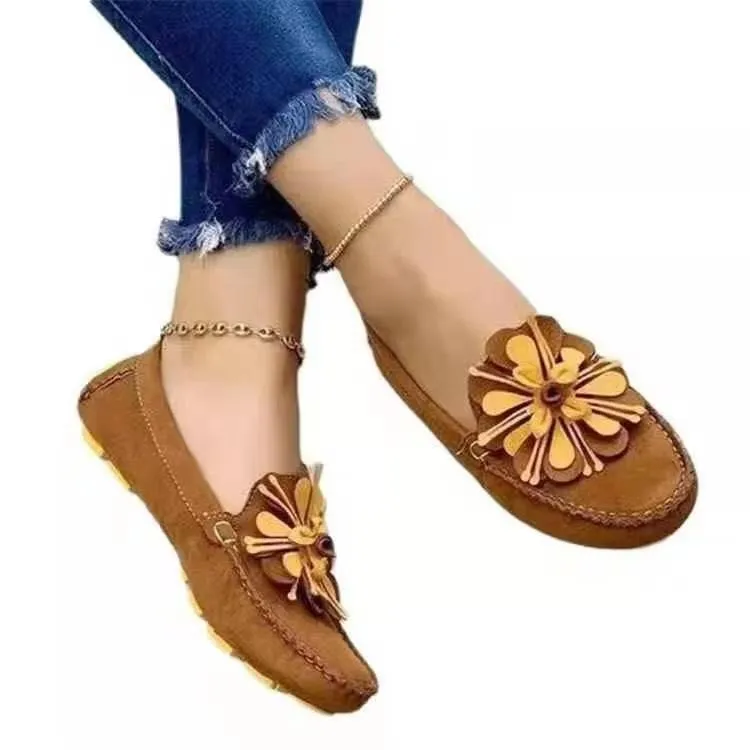 

Women Shoes 2021 Handmade Ethnic Women Flats Leather Shoes Flat Flower Moccasins Soft Bottom Loafers Slip on Ladies Shoes Loafer